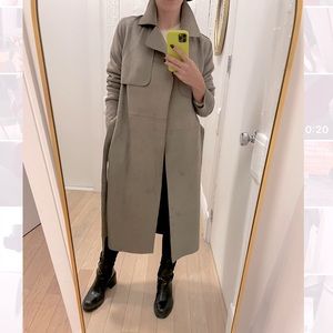 Faux Suede Trench Coat - XS (Never worn!)